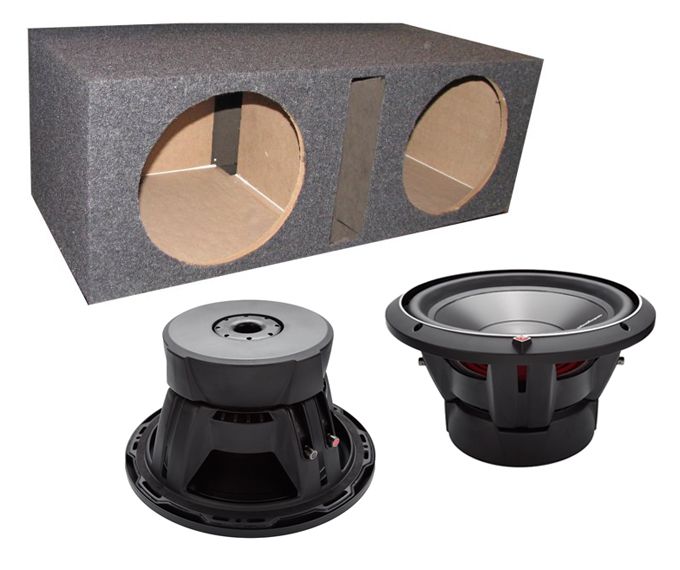 PAIR ROCKFORD P3D412 2000W 12 Car Subwoofers + Sub Box  