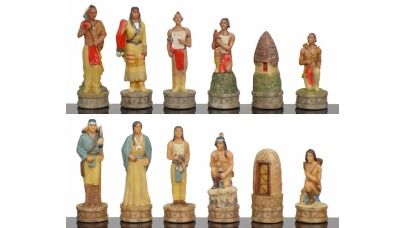 Cherokee & Navajo Indians Theme Chess Set  