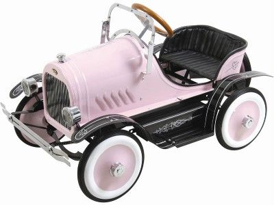   Roadster Ride On Replica Classic In Pink Deluxe Kids Metal Car  