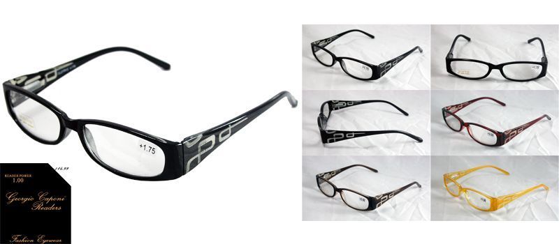 Plastic Color Reading Glasses with Square Design  