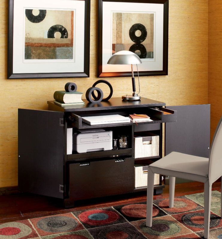 home office computer printer compact desk cabinet table  