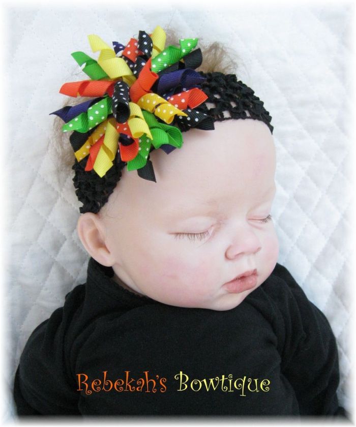 HALLOWEEN KORKER HAIR BOW HEADBAND INFANT TODDLER  