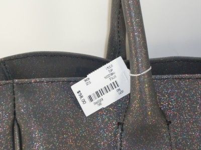 Juicy Couture Dark Sparkle Gray Jelly Glitter Tote Handbag Authentic 