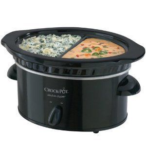 Crock Pot 32 Oz Manual Double Dipper Warmer warm two dips at once 