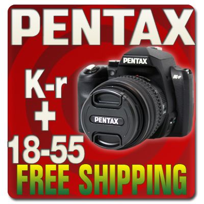 Pentax K r Digital SLR Camera & 18 55mm Lens (Black) Kr 27075175426 