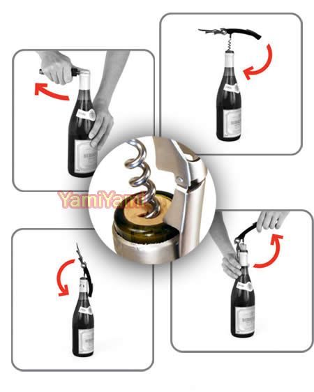 Waiters Folding Wine Bottle Corkscrew Beer Cap Opener  