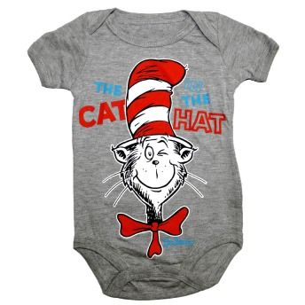 Dr. Seuss Cat In The Hat Face Baby Creeper Romper  