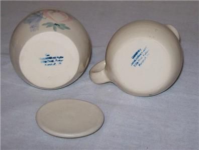 Ellis Pottery Marshall Tx Pink Hearts Sugar & Creamer  