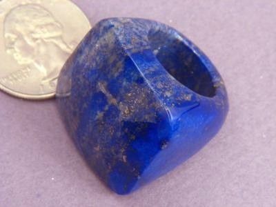 Ring Lapis Lazuli 30 35mm Facet Square SZ 5.75 #5  