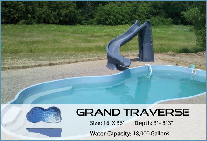 In ground Fiberglass Pools  Style Grand Traverse  