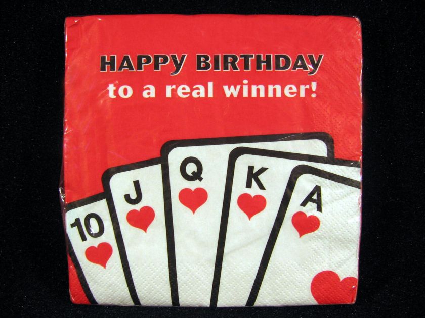 Theme Casino / Poker Night 16 Happy Birthday Dinner Napkins by 