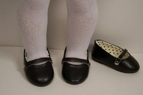 BLACK Ballerina Slip On Flats Doll Shoes FOR AMERICAN GIRL♥  