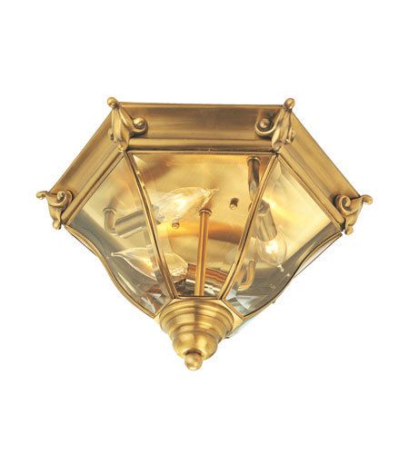 FLEUR DE LIS FLEMISH BRASS FINISH OUTDOOR CEILING MOUNT LIVEX LIGHTING 