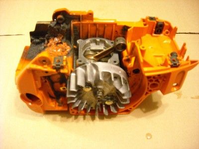 Husqvarna 350 Crankcase + Flywheel, Oil Pump, Clutch  