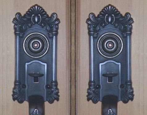   Oil Rubbed Bronze ESTATE type FRENCH Door Handle Set 14 1/2 in. tall