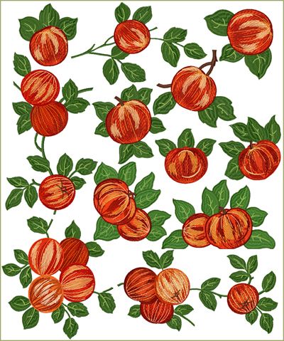 Apple Garden machine embroidery designs set 5x7 hoop  