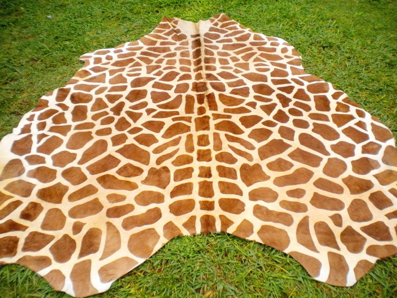 GIRAFFE Print/Printed COWHIDE SKIN Rug COW HIDE GIRAFFE DC3236  