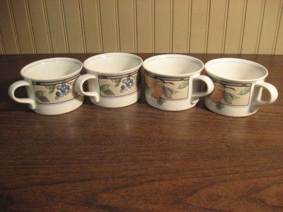 MIKASA INTAGLIO CAC29 GARDEN HARVEST CUPS   FOUR  