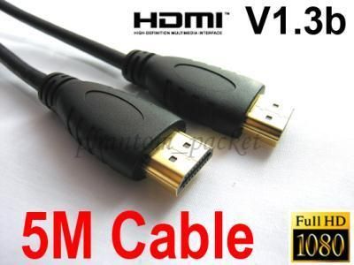 5m Premium HDMI Cable Full HD 1080p for PS3 BluRay 16FT  