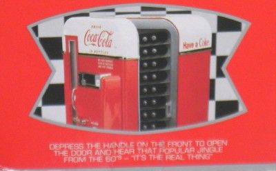 CC01  COLLECTIBLE ENESCO COCA COLA VENDING MACHINE MUSICAL BANK MINT 