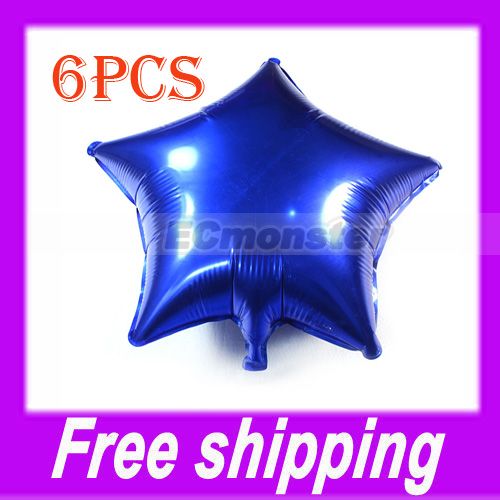 Lot 6 Blue Star 18 Wedding Party Birthday Mylar Balloons Decorations 