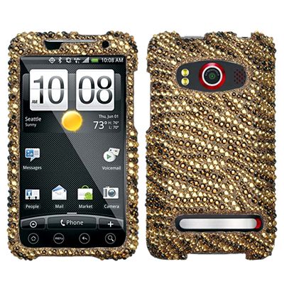 BLING SnapOn Phone Cover Case 4 HTC EVO 4G Sprint TIGER  