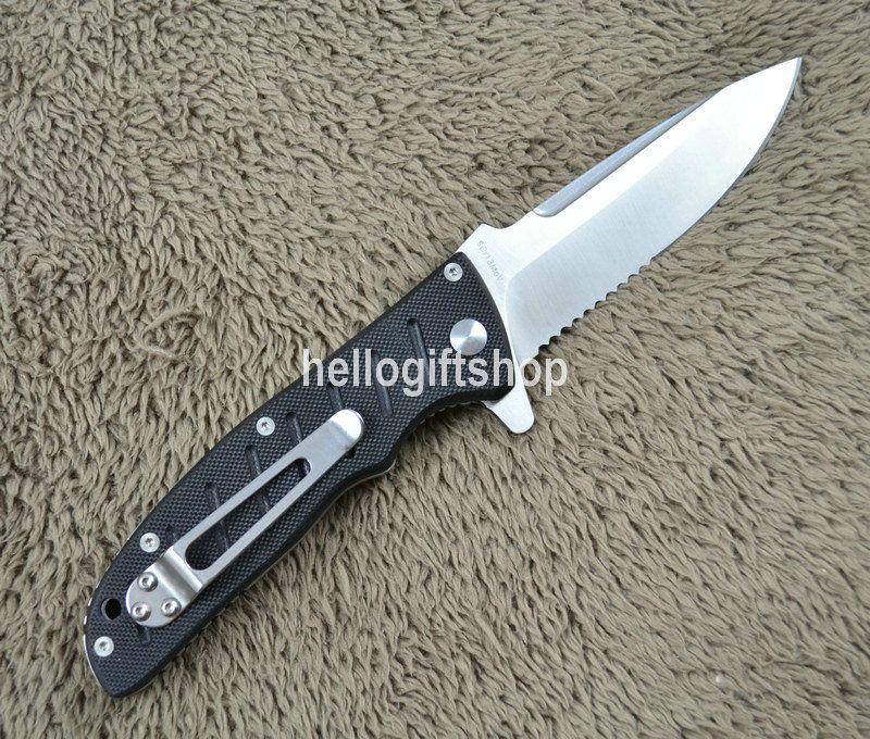 Enlan Bee EL01AB Partial Serrated Blade G10 Handle EDC Folding Knife 