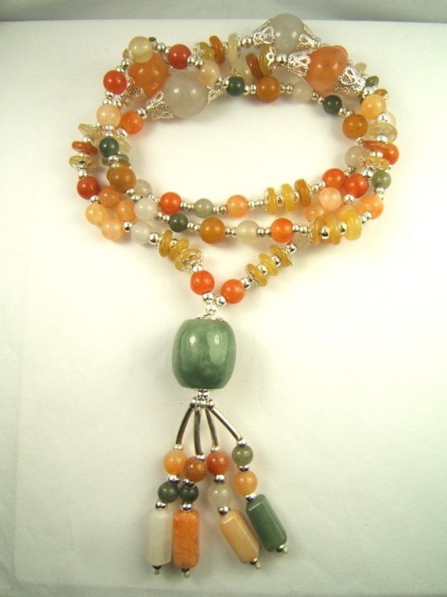 DELIGHTFUL MULTI COLOR JADE NECKLACE 100% UNTREATED  