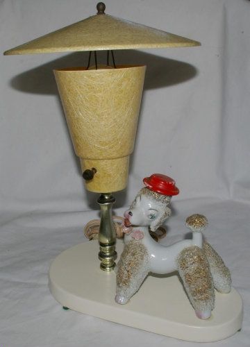   Mid Century Modern Spaghetti Poodle Lamp Fiberglass Shades  