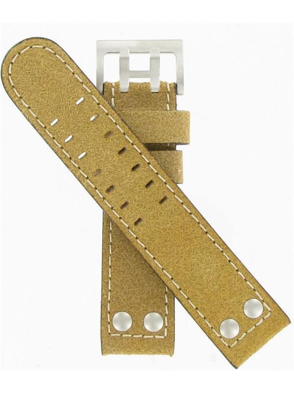 Hamilton Khaki Officer 22mm Beige Leather Watch Band  