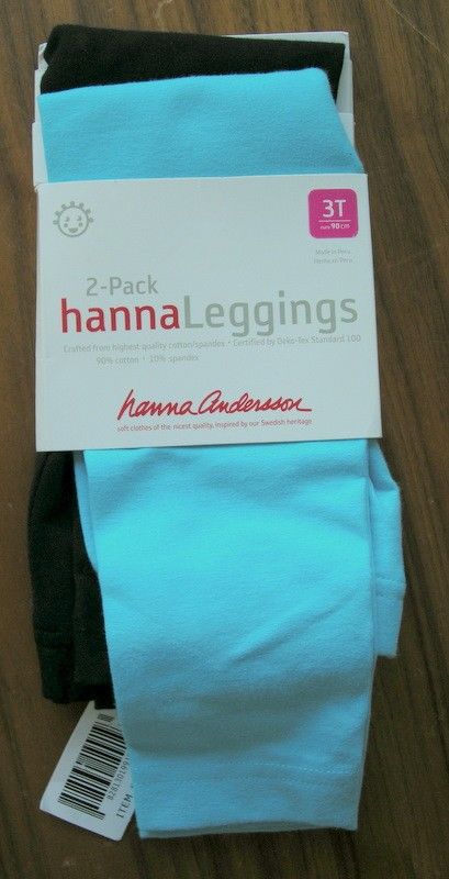 Hanna Andersson 2 Pack Leggings Blue, Brown, Pink, Black  