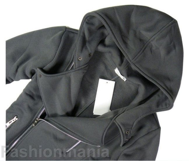 Mens Sexy Rider Style Zip Up Hoodie Jacket D Grey Z06  