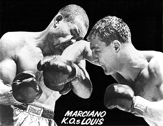 BOXING  ROCKY MARCIANO CRUSHES JOE LOUIS  