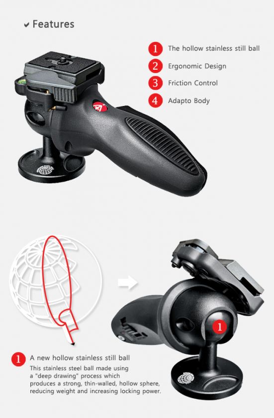 NEW MANFROTTO 324RC2 JOYSTICK Head Camera Tripod Head  