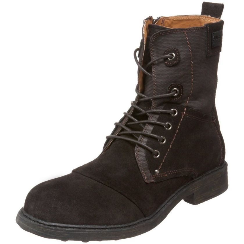 GUESS MENS BARRINGTON BROWN COMBAT CASUAL BOOTS 12  