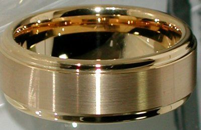 9mm MENS GOLD TUNGSTEN BRUSHED WEDDING BAND RING SZ 10  