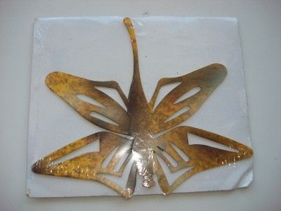 DRAGON FLY YELLOW BROWN RED METAL WALL ART HANG NEW 5  