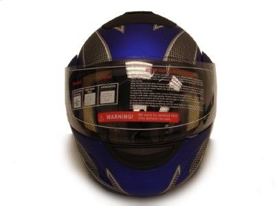 DOT FLIP UP MODULAR MOTORCYCLE STREET HELMET BLUE ~L  