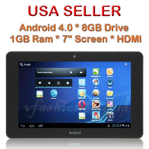   MID Google Android 4.0 Tablet PC Netbook 1GB RAM WiFi HDMI Black White