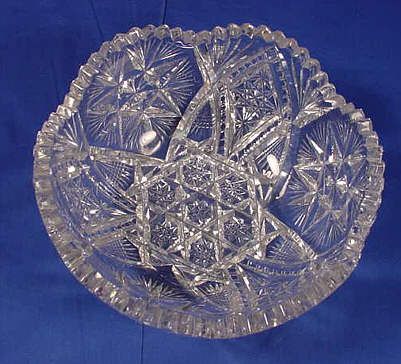 Vintage Cut Glass Serving Bowl  