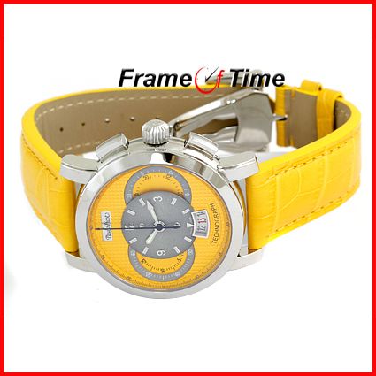 Paul Picot 44mm Technograph Yellow Chronograph Watch  