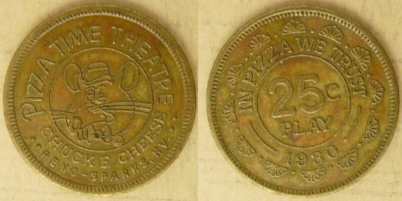 Token Chuck E. Cheese 1980 Reno Sparks, NV  