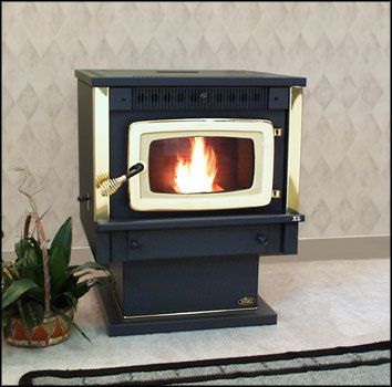 Kozi 100XL Free Standing Pellet Stove With Gold Door    