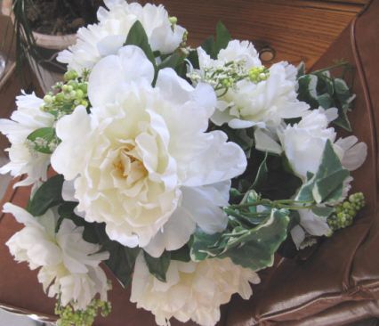 Home Interior White Peony Bouquet NIB  