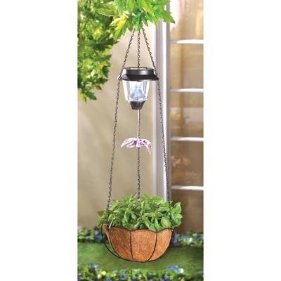   SOLAR LIGHT GARDEN HANGING PLANT FLOWER POT PLANTER BASKET NEW  