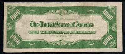 1928 $1000 One Thousand Dollar Bill C00001877 Cash MoneyFederal 