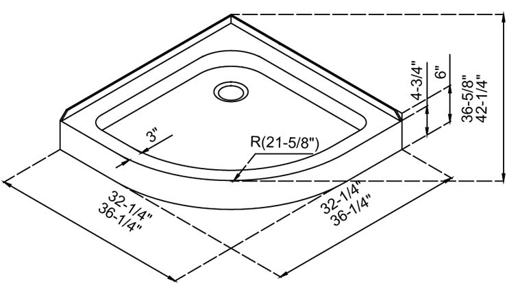 DreamLine Sector 32 X 32 Shower Enclosure Base SHTR 7032320 00  