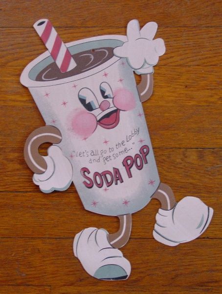 RETRO DRIVE IN MOVIE THEATER SODA POP SIGN Vintage Cinema Refreshment 