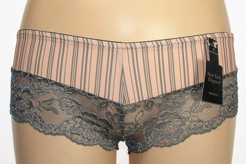 PC. LACE & STRIPS PUSH UP BRA BOYSHORTS SETS  Pk/Gy 34 38 B/C  