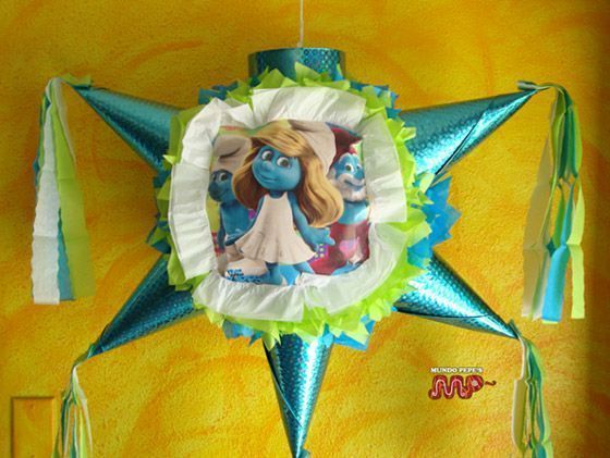 Pinata The Smurfs Festive Holds Candy Party Decor New  